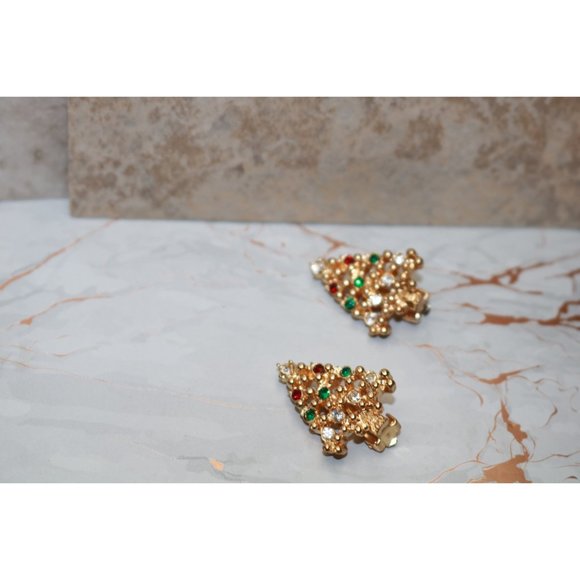 Vintage Eisenberg Christmas Tree Signed Catherines Earrings - Picture 8 of 8